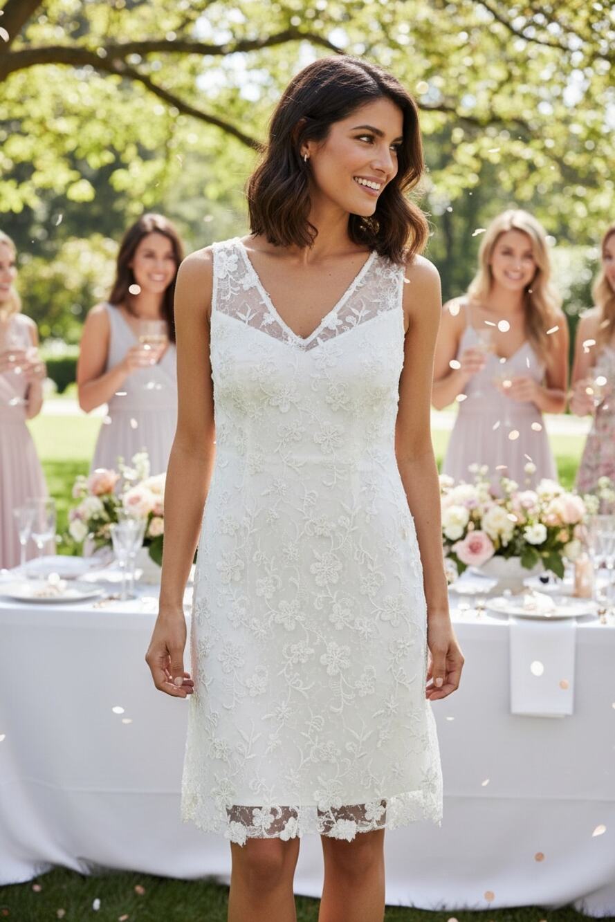 NWT ADRIANNA PAPELL DRESS WHITE BRIDE BRIDAL WEDDING COCKTAIL ENGAGEMENT FLORAL